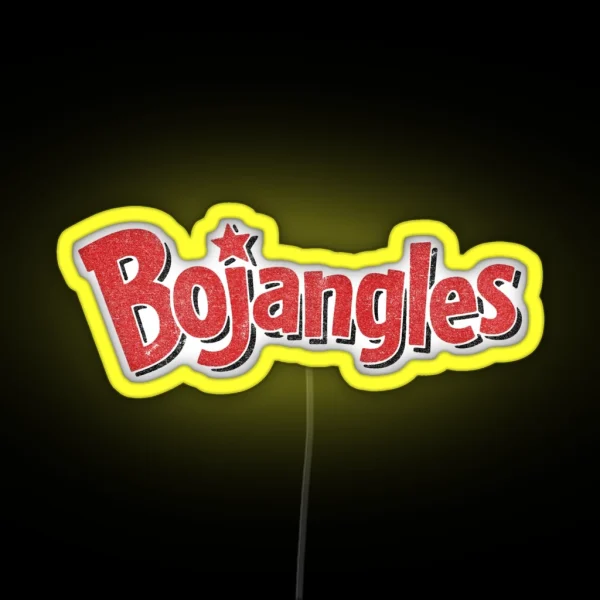 Bojangles Vintage Faded Texture Logo RGB Neon Sign