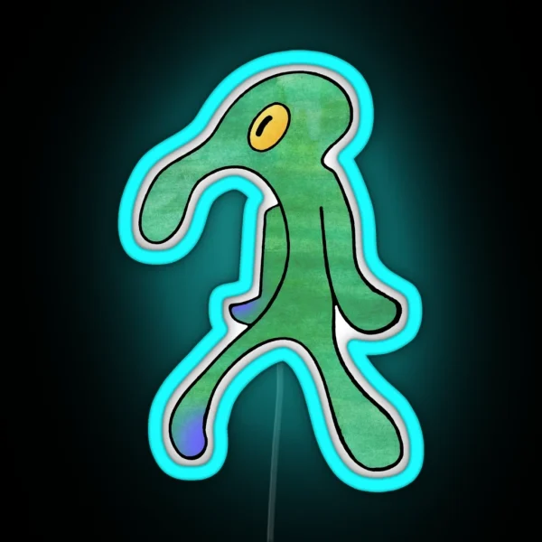 Bold And Brash Squidward Art RGB Neon Sign