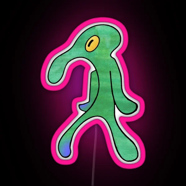 Bold And Brash Squidward Art RGB Neon Sign