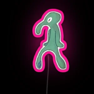 Bold And Brash Squidward Painting No Background RGB Neon Sign