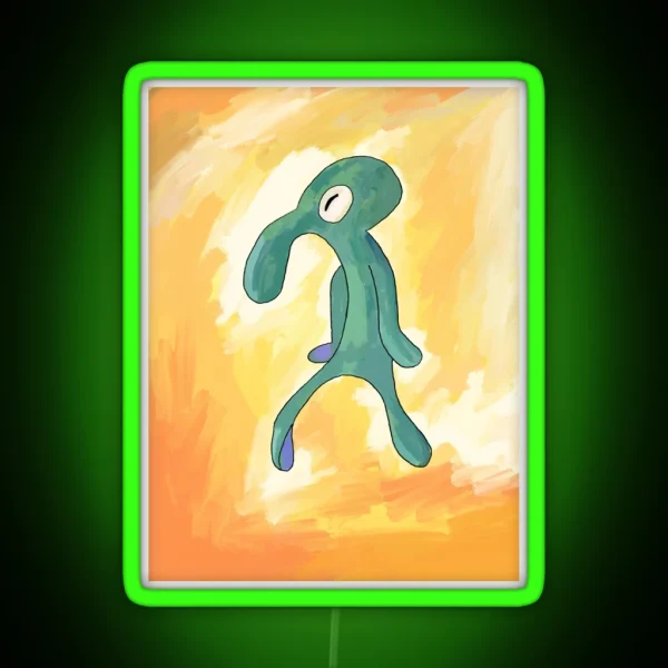 Bold And Brash Squidward Painting Spongebob RGB Neon Sign