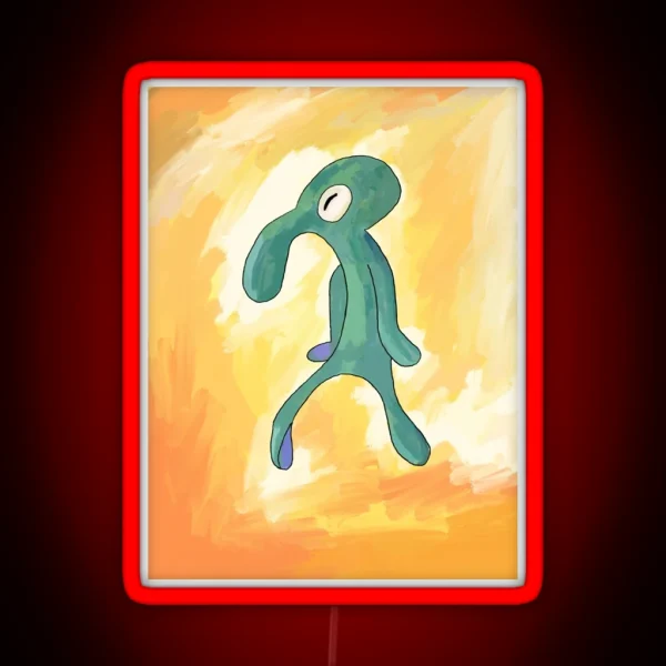 Bold And Brash Squidward Painting Spongebob RGB Neon Sign