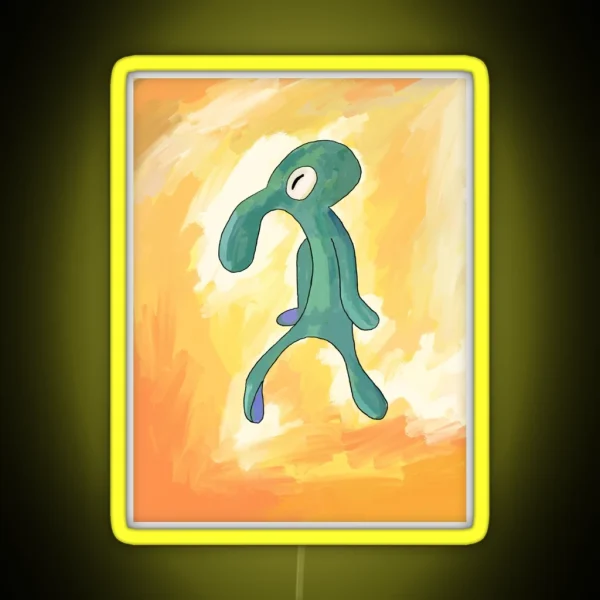 Bold And Brash Squidward Painting Spongebob RGB Neon Sign