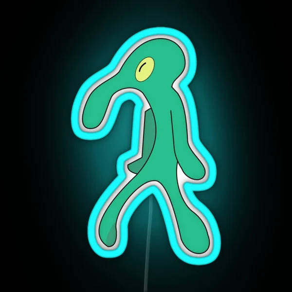 Bold And Brash Squidward S Painting RGB Neon Sign