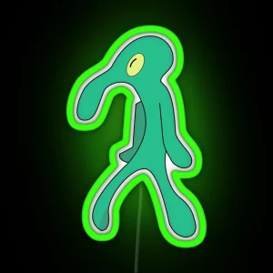 Bold And Brash Squidward S Painting RGB Neon Sign