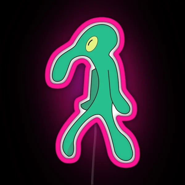 Bold And Brash Squidward S Painting RGB Neon Sign