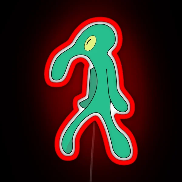 Bold And Brash Squidward S Painting RGB Neon Sign