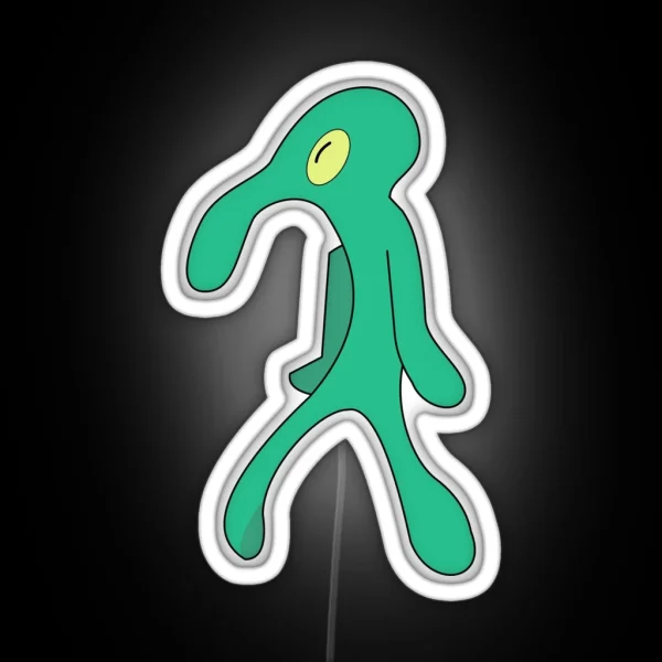 Bold And Brash Squidward S Painting RGB Neon Sign