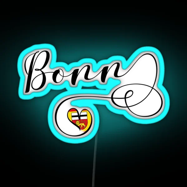 Bonn Flag Heart Bonn Flagge North Rhine RGB Neon Sign