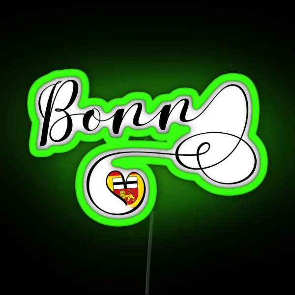 Bonn Flag Heart Bonn Flagge North Rhine RGB Neon Sign
