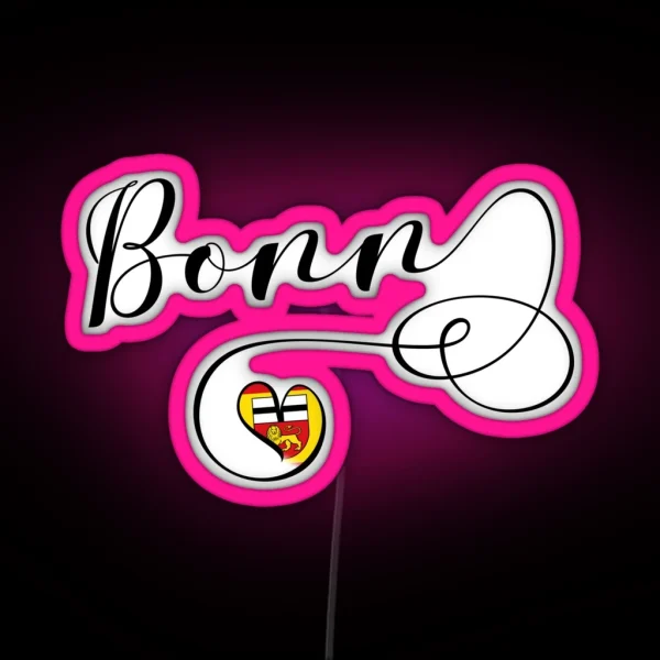 Bonn Flag Heart Bonn Flagge North Rhine RGB Neon Sign
