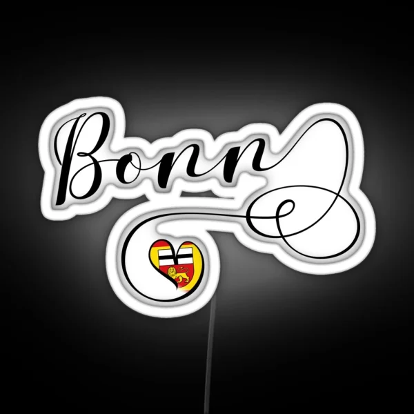 Bonn Flag Heart Bonn Flagge North Rhine RGB Neon Sign
