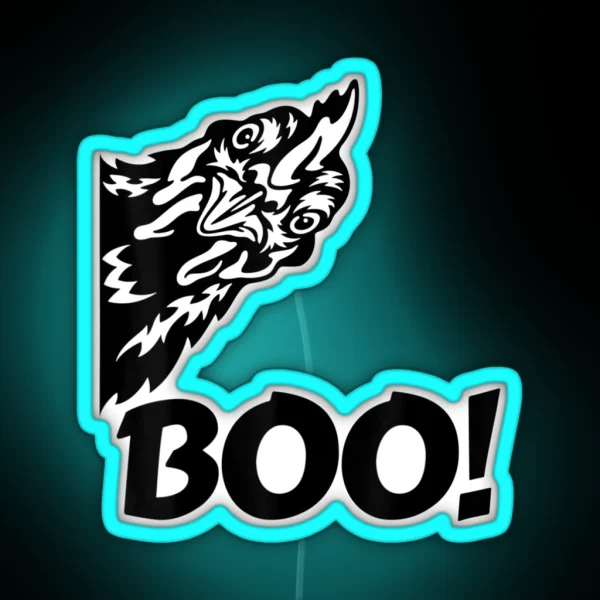 Boo Funny Hen Hiding Peekaboo Scary Halloween Chicken RGB Neon Sign