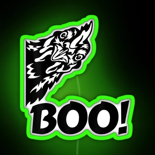 Boo Funny Hen Hiding Peekaboo Scary Halloween Chicken RGB Neon Sign