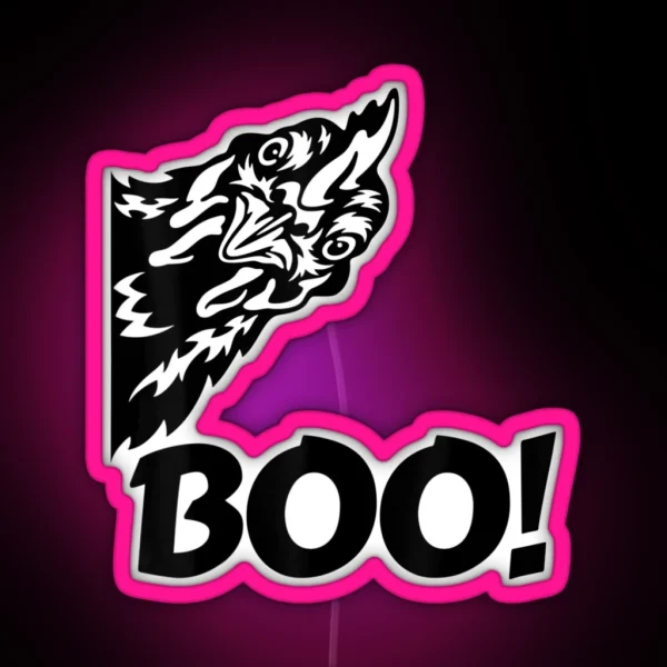 Boo Funny Hen Hiding Peekaboo Scary Halloween Chicken RGB Neon Sign
