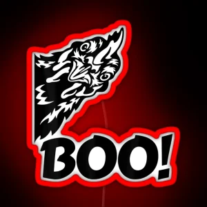 Boo Funny Hen Hiding Peekaboo Scary Halloween Chicken RGB Neon Sign