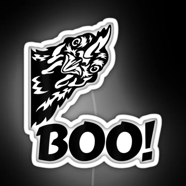 Boo Funny Hen Hiding Peekaboo Scary Halloween Chicken RGB Neon Sign
