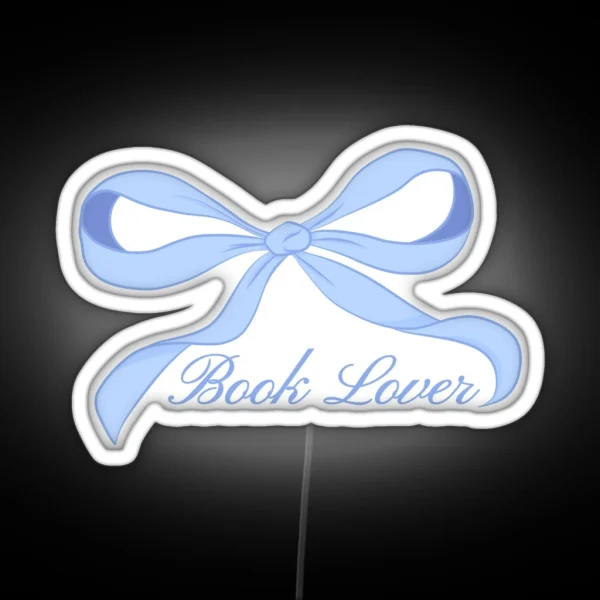 Book Lover Blue Bow Coquette RGB Neon Sign