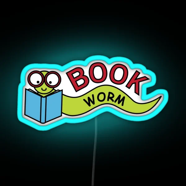 Book Worm RGB Neon Sign
