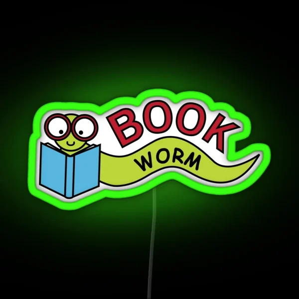 Book Worm RGB Neon Sign