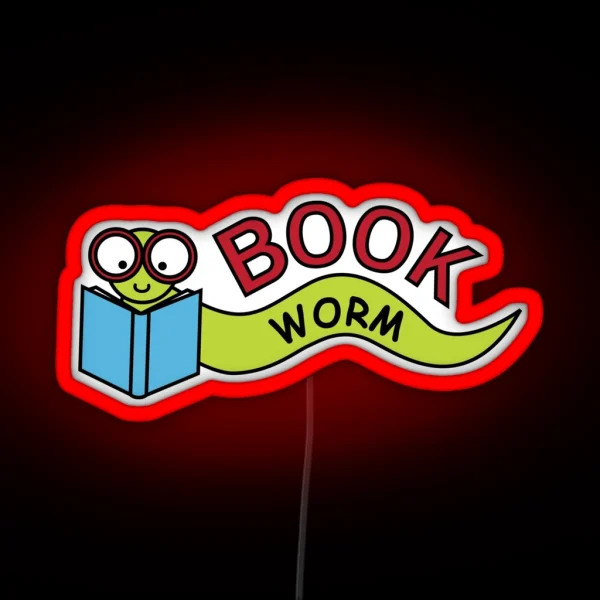 Book Worm RGB Neon Sign