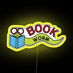 Book Worm RGB Neon Sign