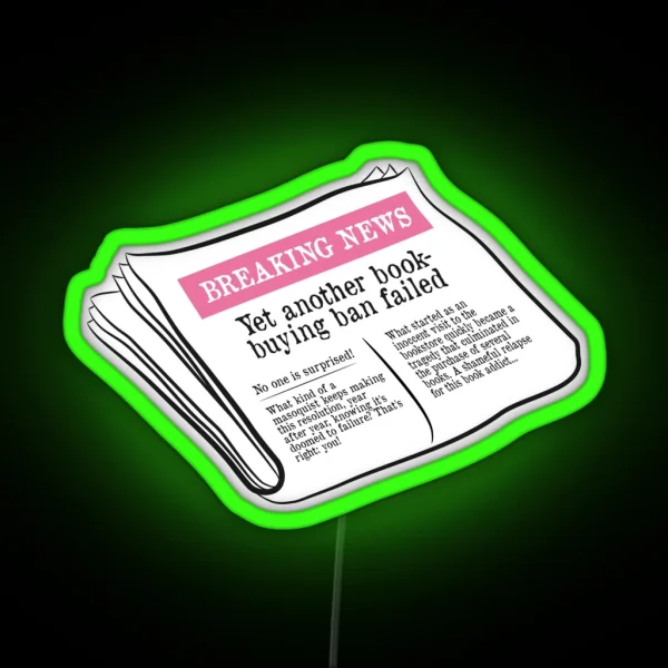 Bookish Breaking News RGB Neon Sign