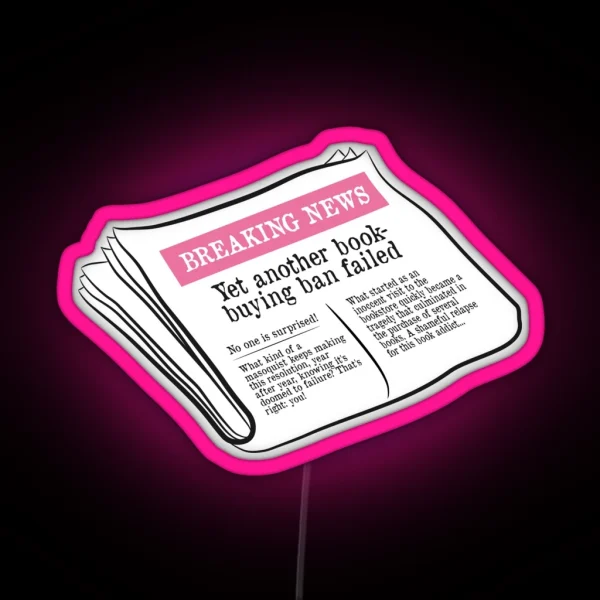 Bookish Breaking News RGB Neon Sign