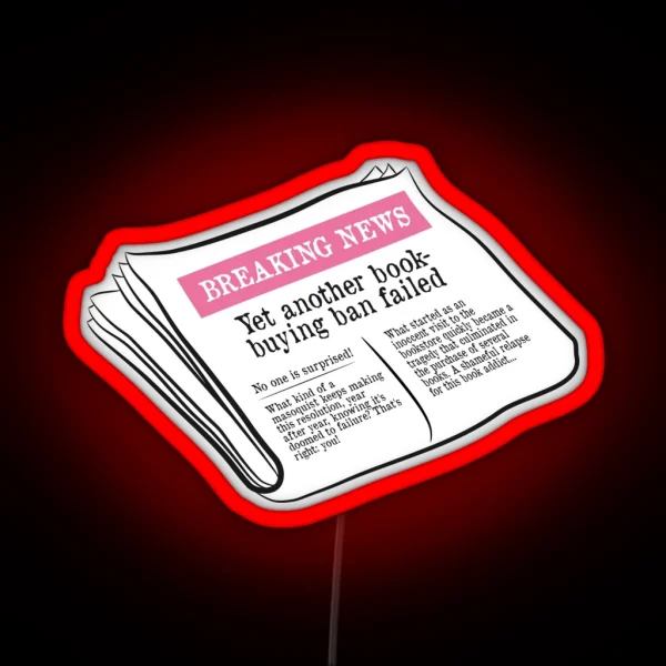 Bookish Breaking News RGB Neon Sign