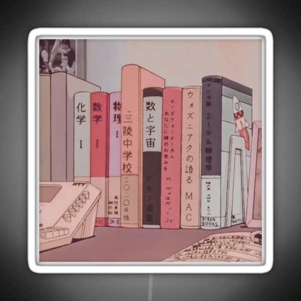 Books 90 S Pastel Anime Aesthetic RGB Neon Sign