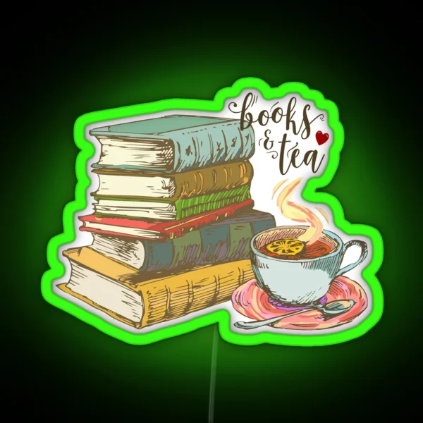 Books And Tea RGB Neon Sign