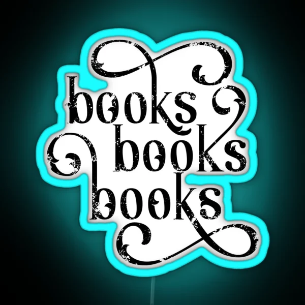 Books Books Books RGB Neon Sign