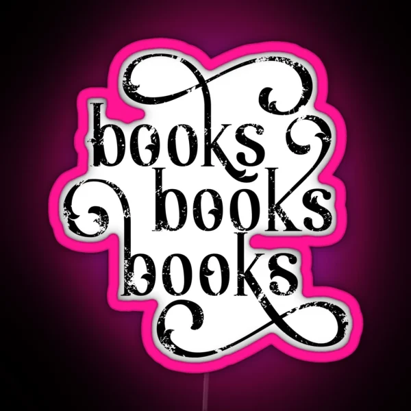 Books Books Books RGB Neon Sign