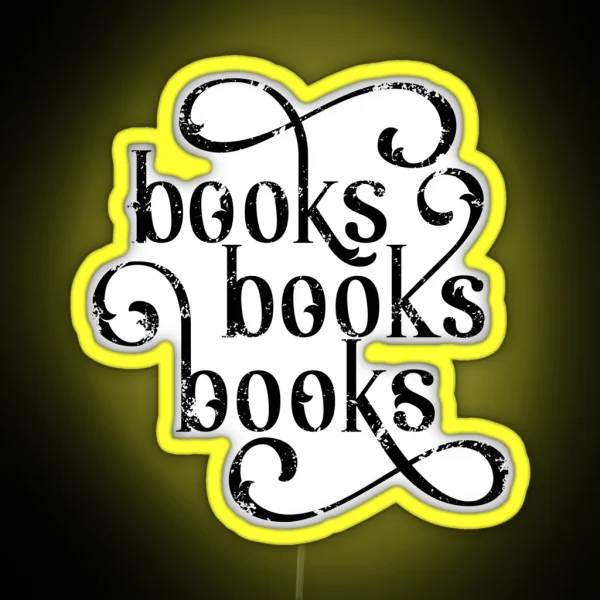 Books Books Books RGB Neon Sign
