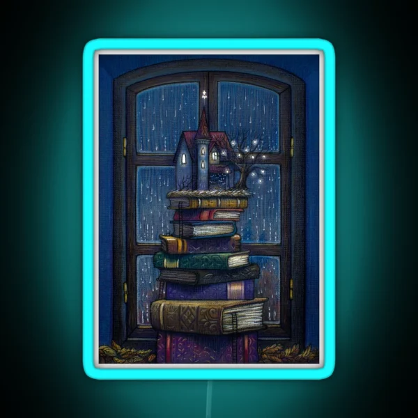 Books Castle RGB Neon Sign