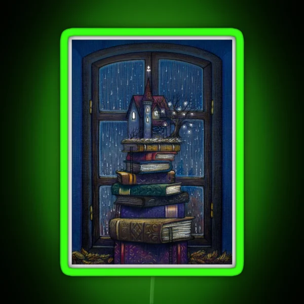 Books Castle RGB Neon Sign