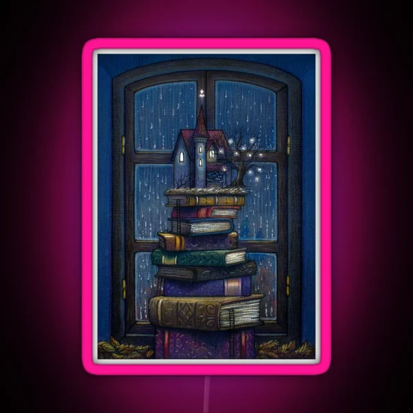 Books Castle RGB Neon Sign