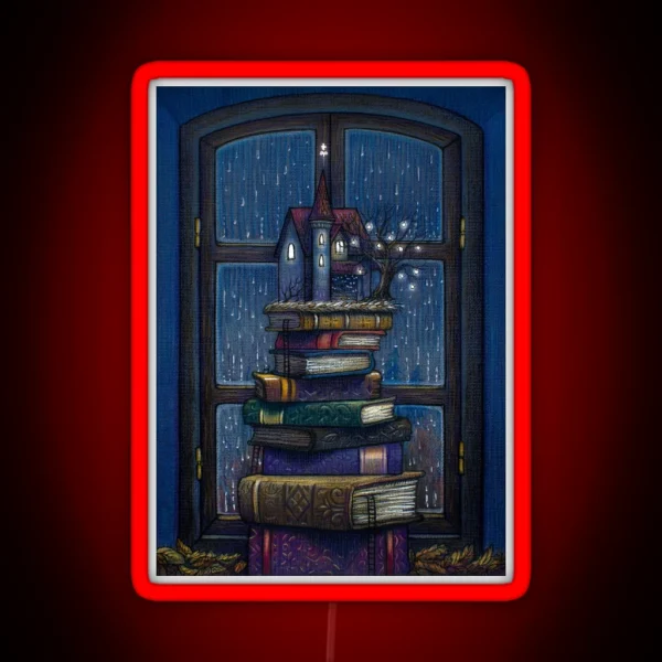 Books Castle RGB Neon Sign