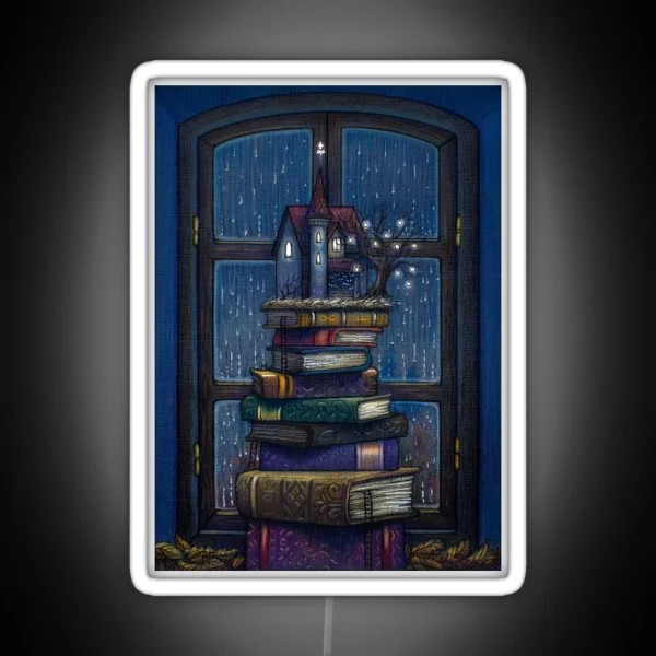 Books Castle RGB Neon Sign