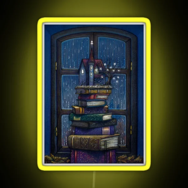 Books Castle RGB Neon Sign