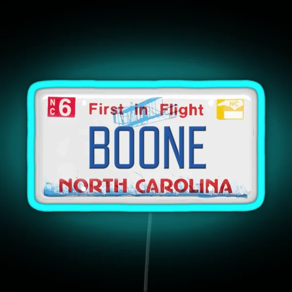 Boone License Plate RGB Neon Sign