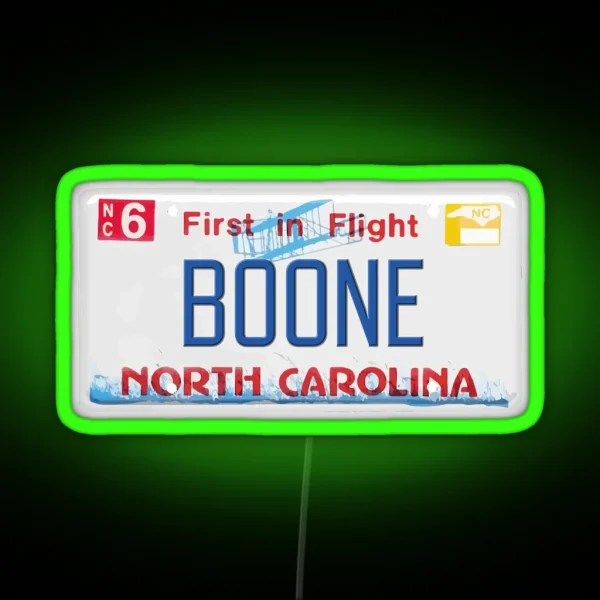 Boone License Plate RGB Neon Sign
