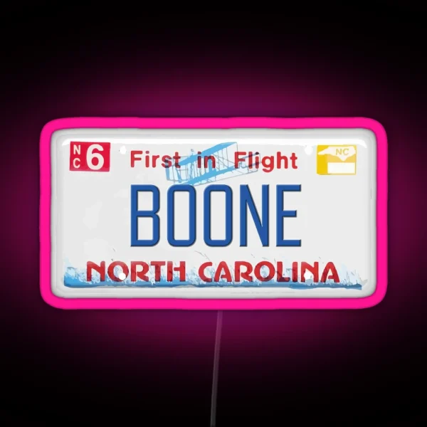 Boone License Plate RGB Neon Sign
