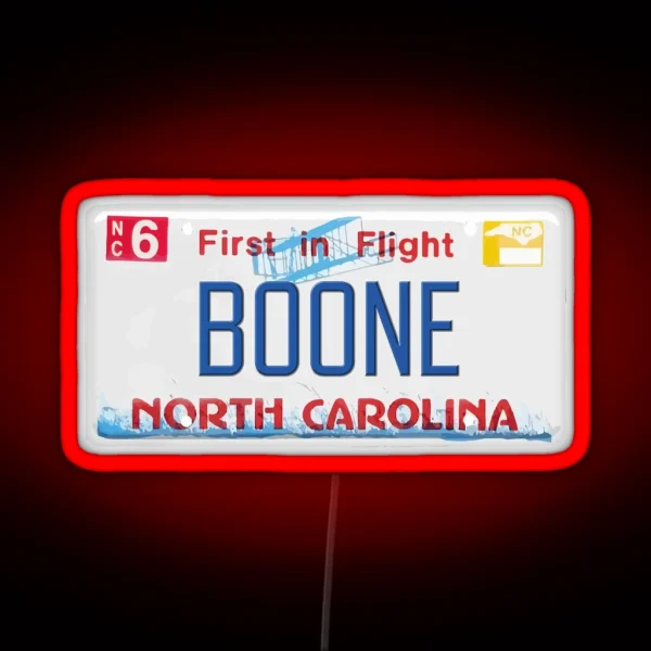 Boone License Plate RGB Neon Sign