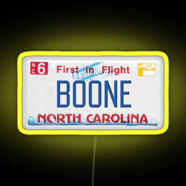 Boone License Plate RGB Neon Sign