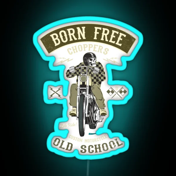 Born Free Custom Motorcycle RGB Neon Sign
