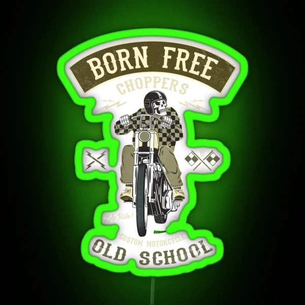 Born Free Custom Motorcycle RGB Neon Sign