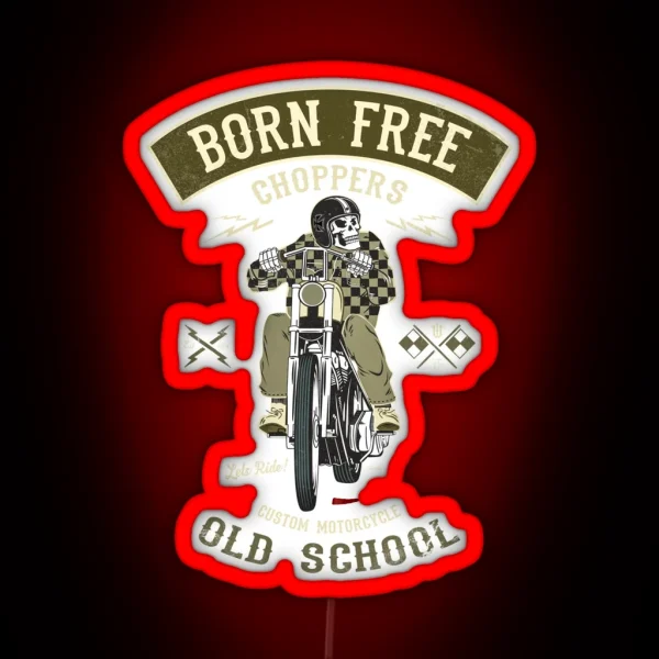 Born Free Custom Motorcycle RGB Neon Sign