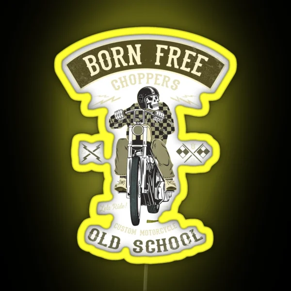 Born Free Custom Motorcycle RGB Neon Sign