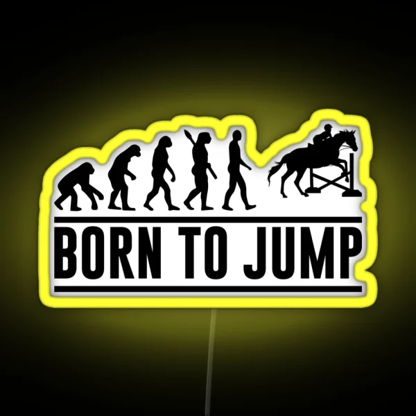 Born To Jump Horse RGB Neon Sign